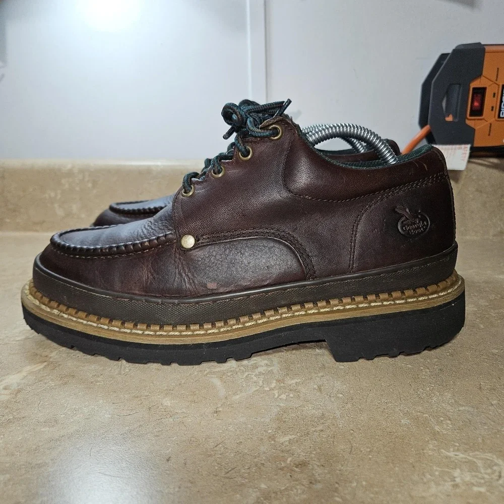 Georgia Boot Georgia Giant Boots‎ Mens Size 8.5 W Brown Leather Steel Toe Chukka